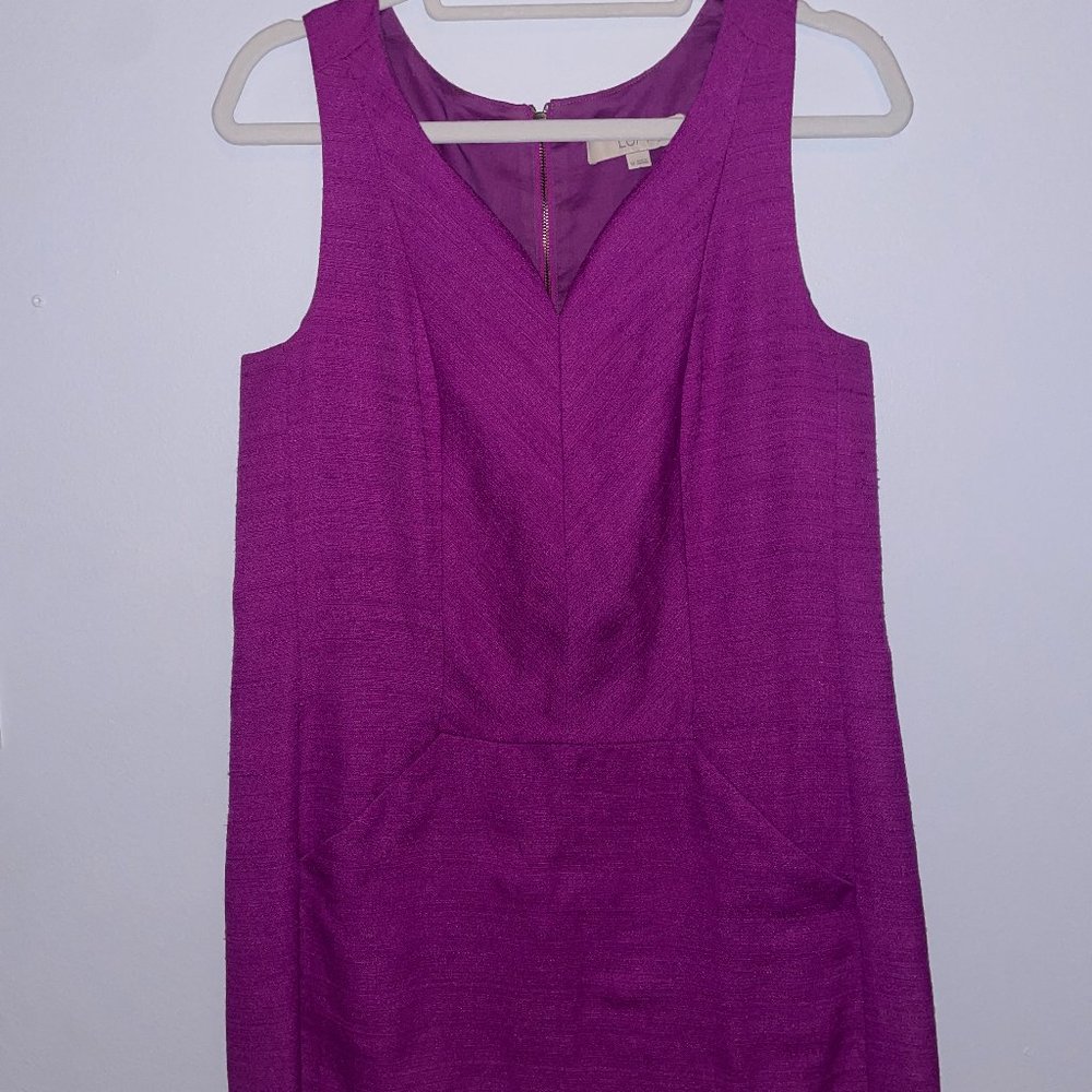 Purple Loft dress with pockets. Size 10